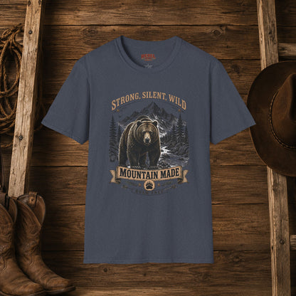 Strong Silent Wild Bear  Adult Size T-Shirt