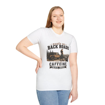 Backroads Caffeine Dust   Adult Size T-Shirt