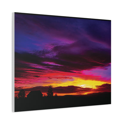 Farm Sunset Matte Canvas Art