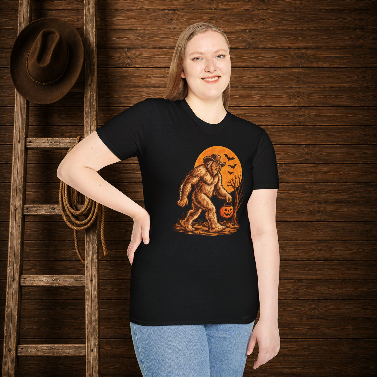Halloween Squatch   Adult Size T-Shirt