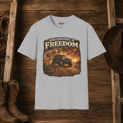 Backroads & Freedom  Adult Size T-Shirt