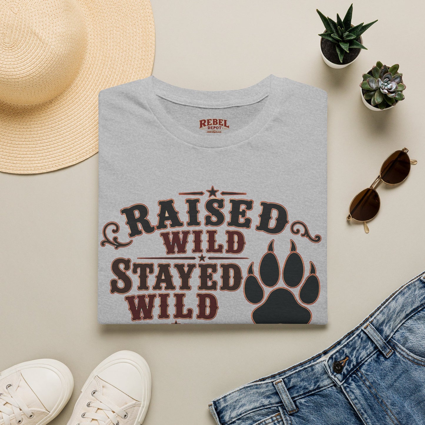 Raised Wild Stayed Wild  Adult Size T-Shirt
