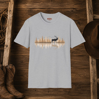 Elk Reflection   Adult Size T-Shirt