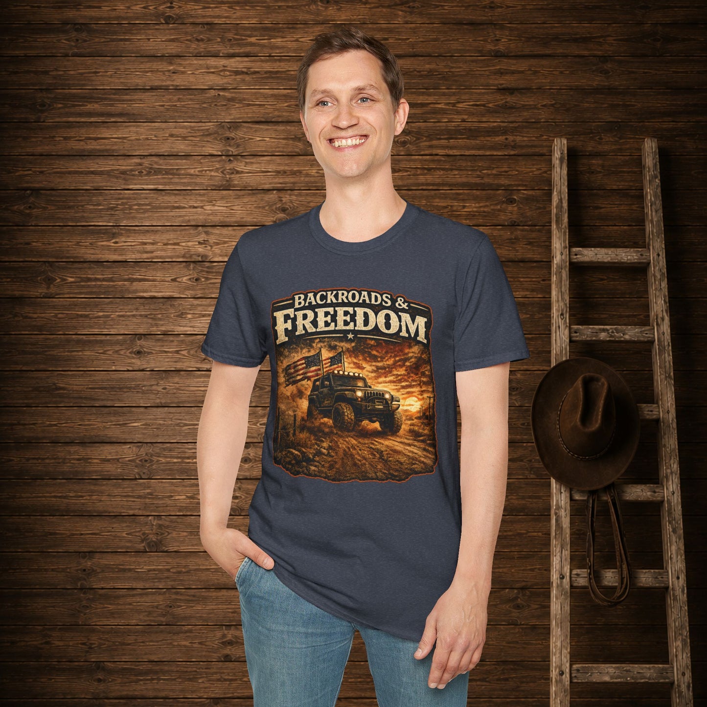 Backroads & Freedom  Adult Size T-Shirt