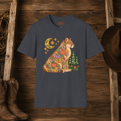 Fall Bloom Cougar   Adult Size T-Shirt