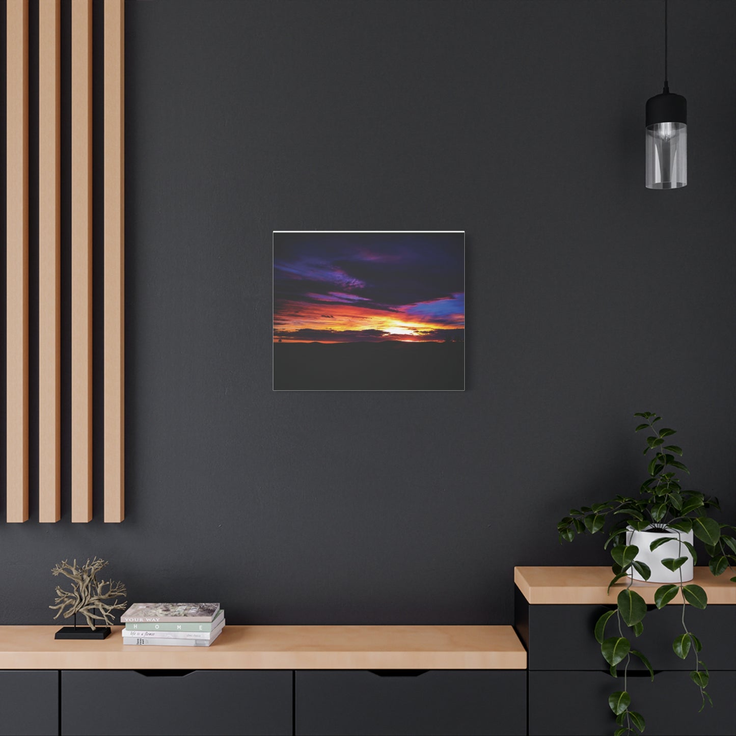 Pasture Sunset Matte Canvas Art