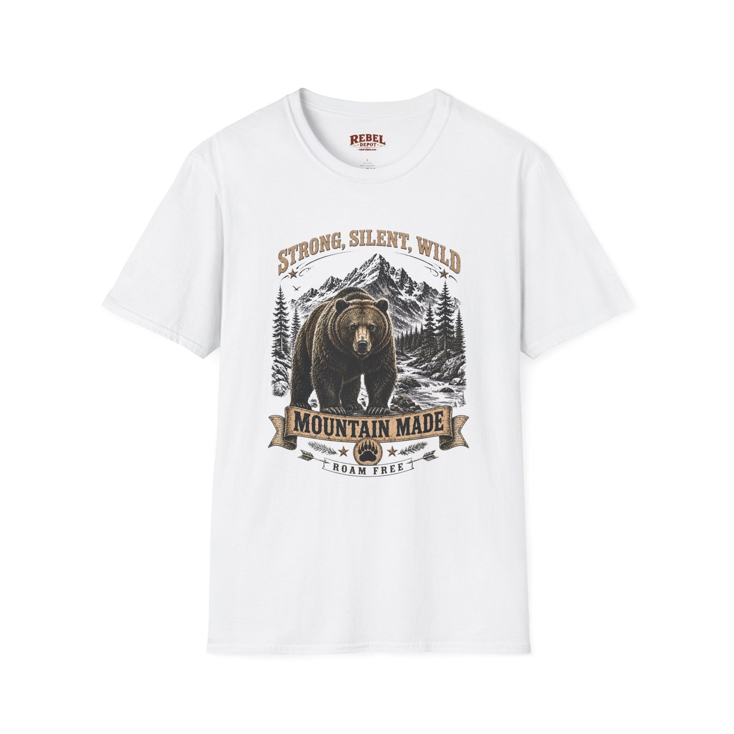 Strong Silent Wild Bear  Adult Size T-Shirt