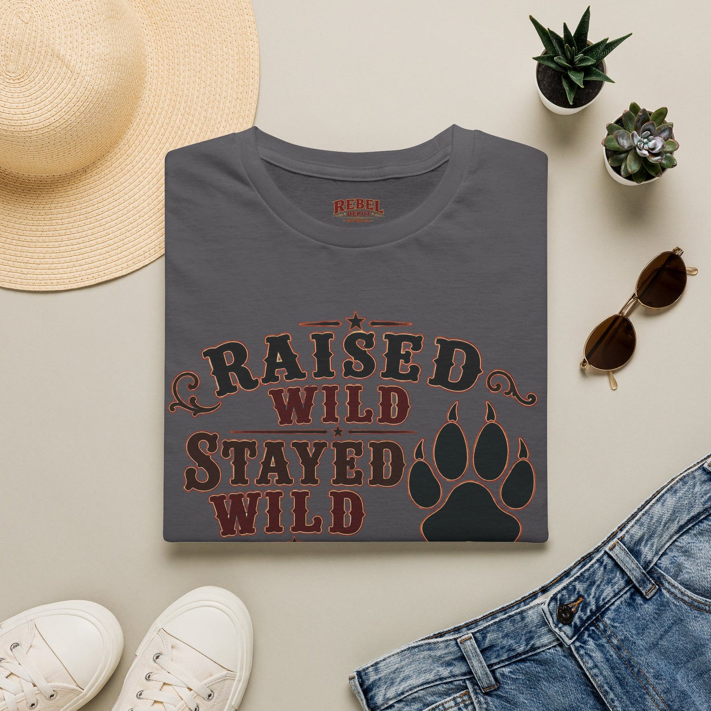 Raised Wild Stayed Wild  Adult Size T-Shirt