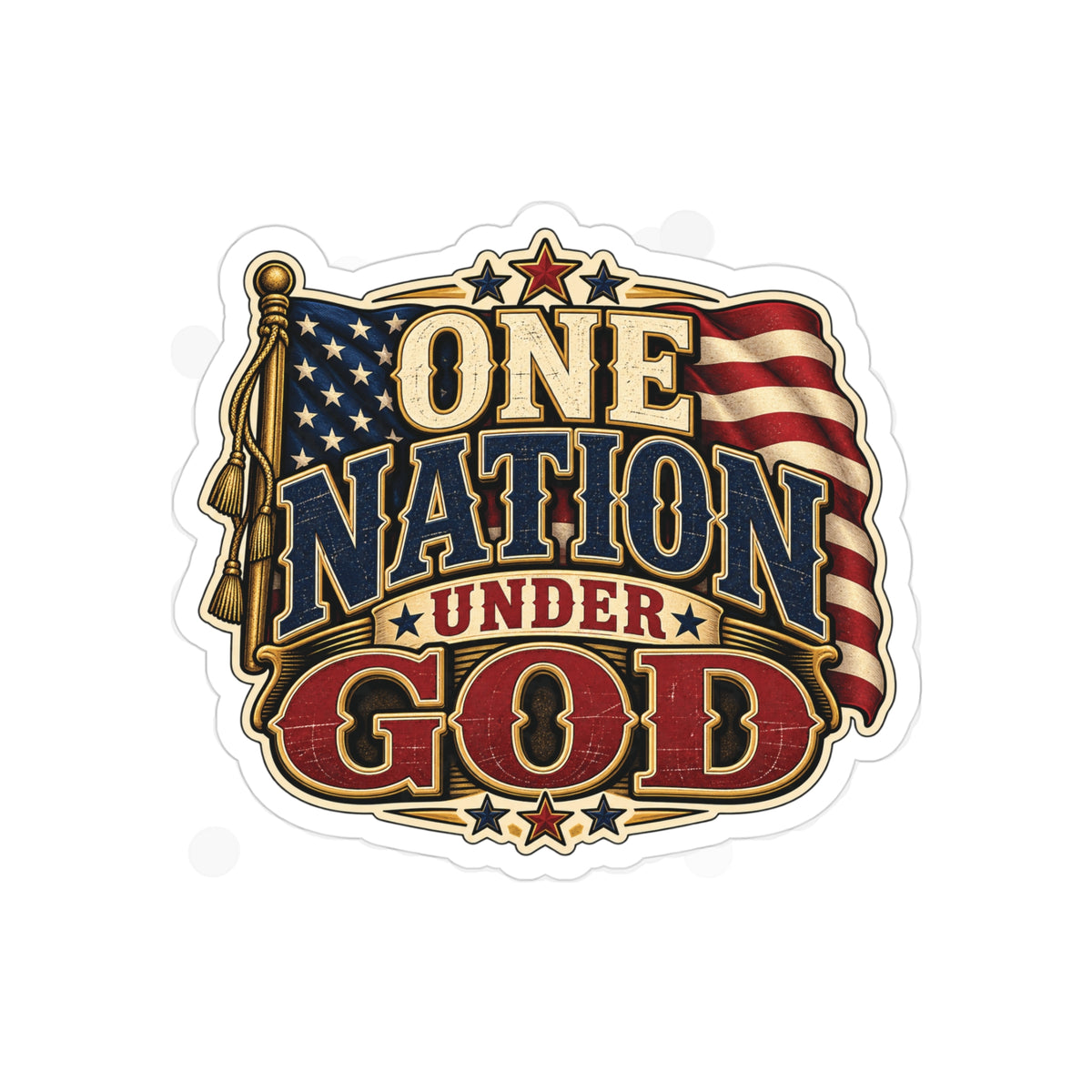 One Nation Under God  Transparent Outdoor Vinyl