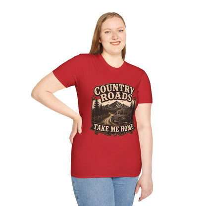 Country Roads Jeep  Adult Size T-Shirt