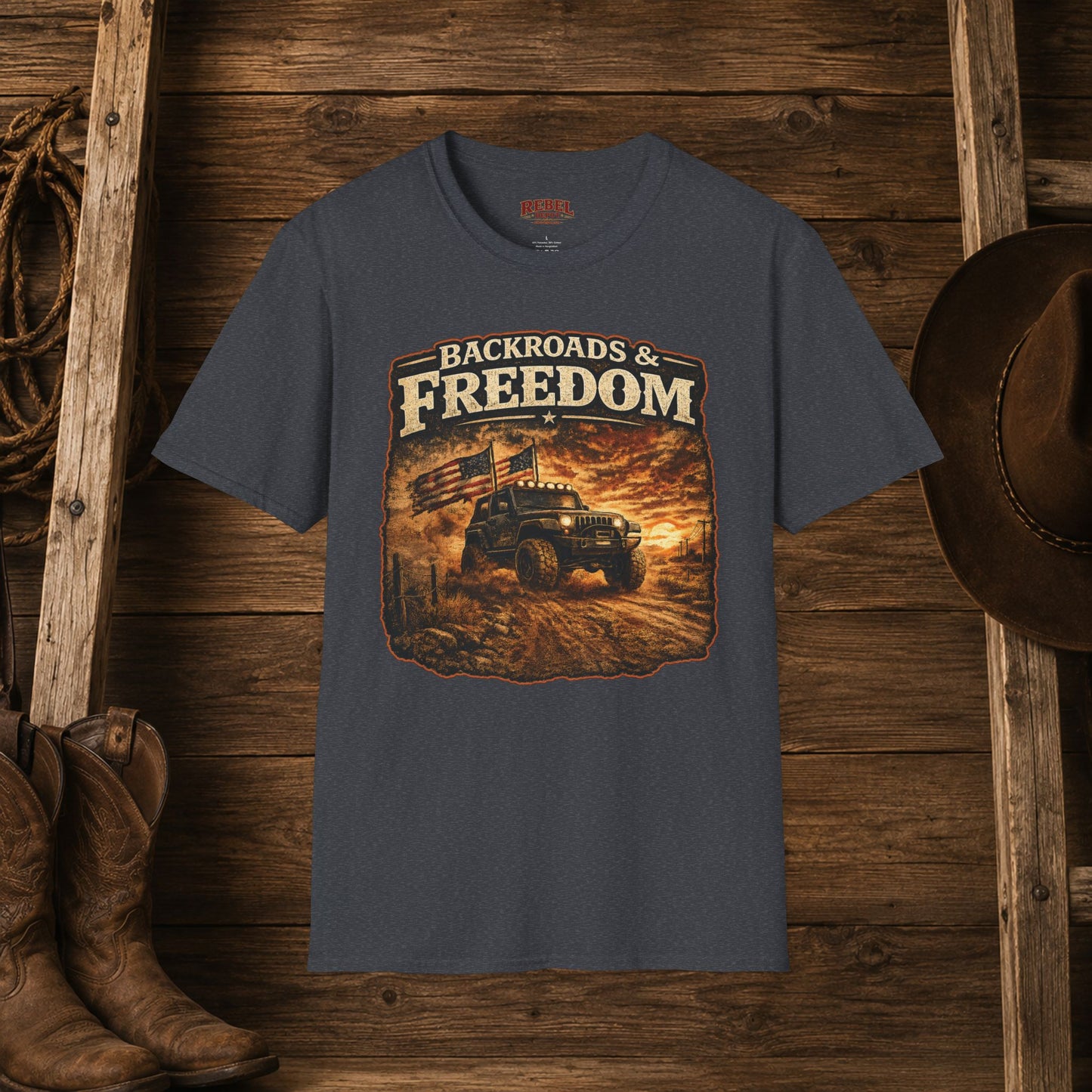 Backroads & Freedom  Adult Size T-Shirt
