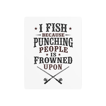 Fish Punching Frowned Upon   Metal Art Sign