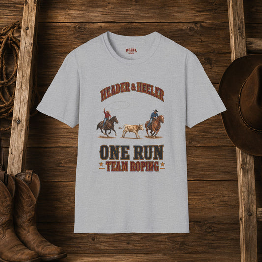One Run Team Roping  Adult T-Shirt   ***20% Off At Checkout!***