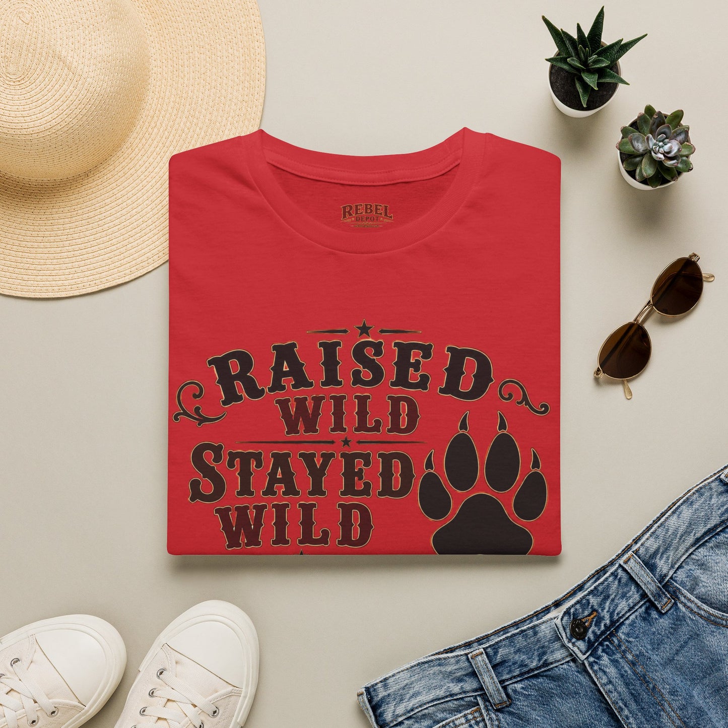 Raised Wild Stayed Wild  Adult Size T-Shirt