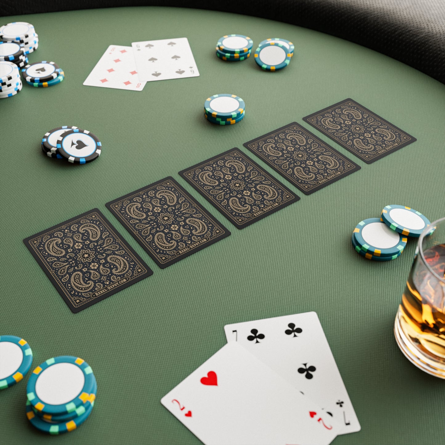 Paisley Blue  Poker Cards