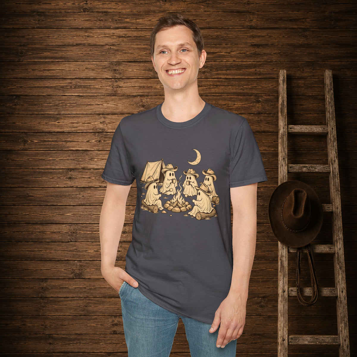 Spooky Campfire   Adult Size T-Shirt