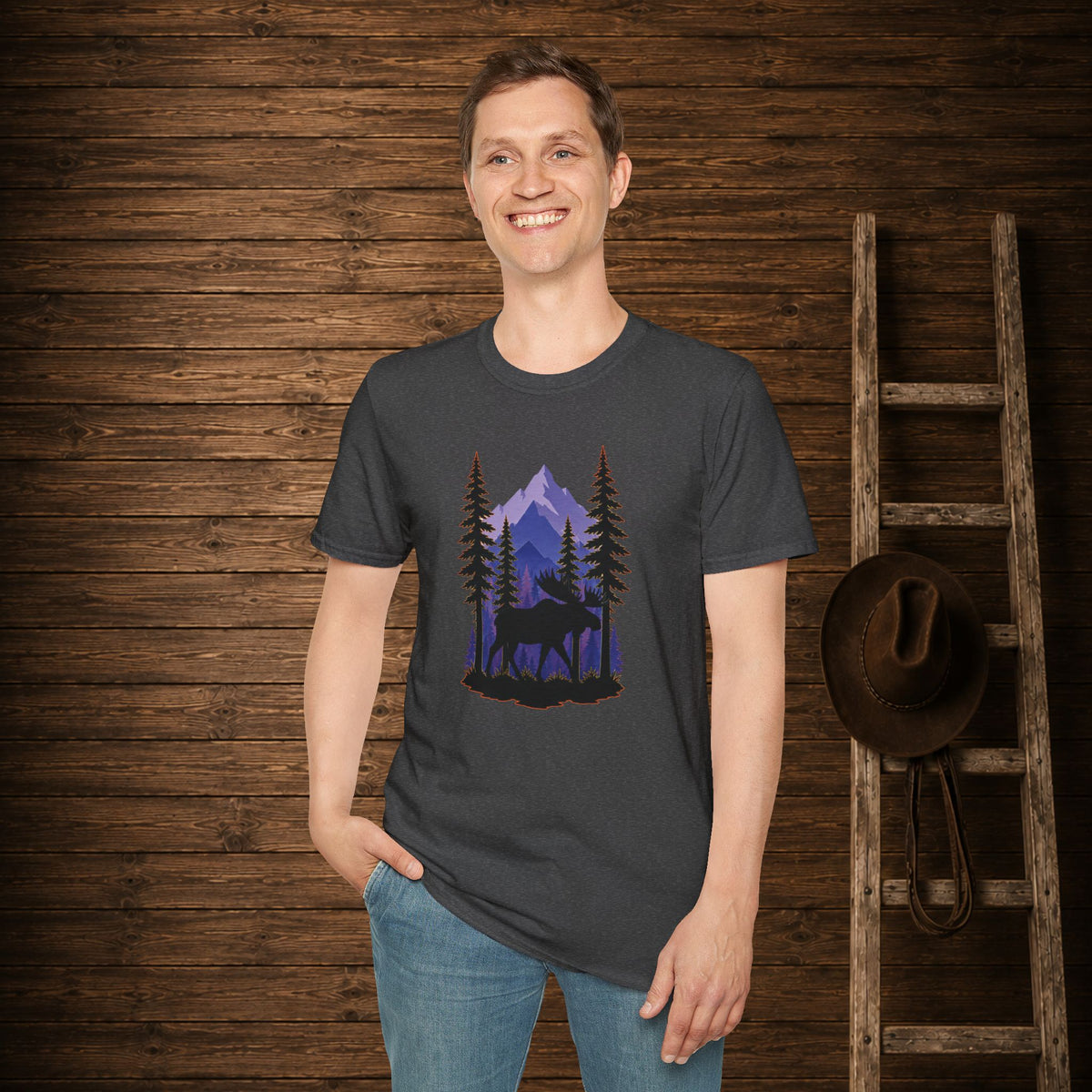 Twilight Moose   Adult Size T-Shirt