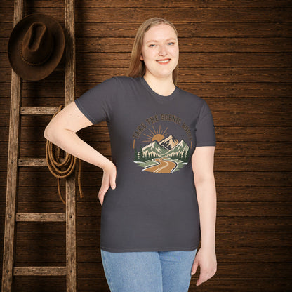 Take The Scenic Route  Adult Size T-Shirt