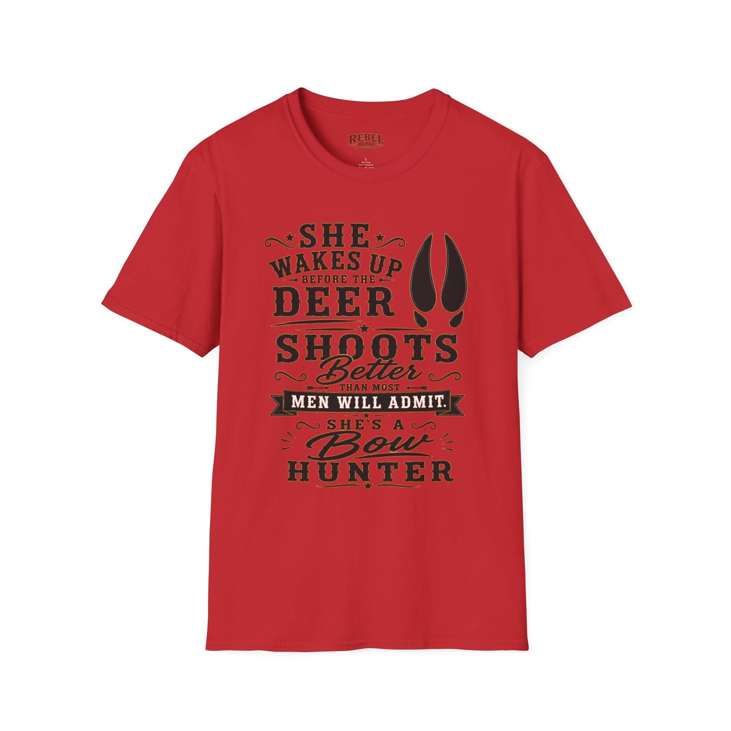 She's A Bow Hunter  Adult Size T-Shirt