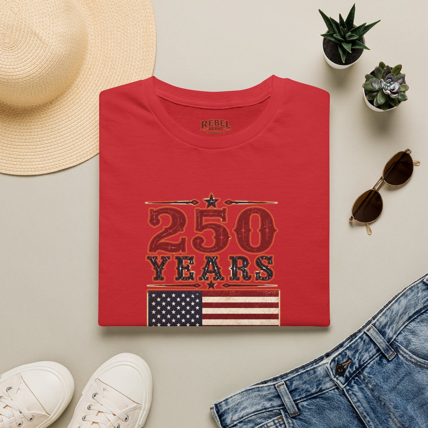 250 Years Free  Adult Size T-Shirt