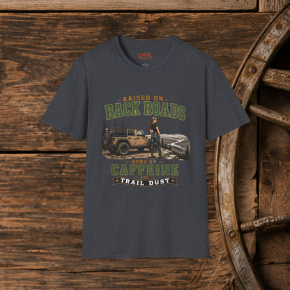 Backroads Caffeine Dust   Adult Size T-Shirt