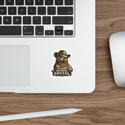 Bearly Social  Die-Cut Stickers