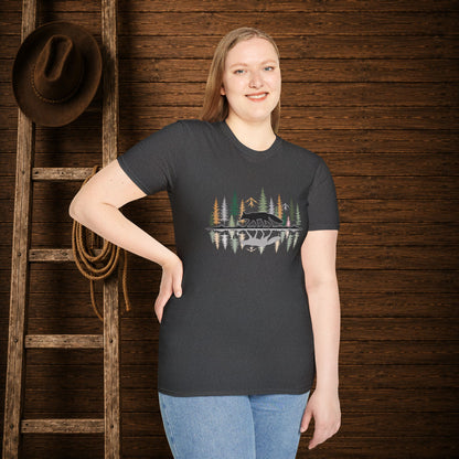 Morning Reflection Fox  Adult Size T-Shirt