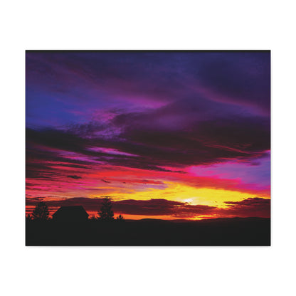 Farm Sunset Matte Canvas Art