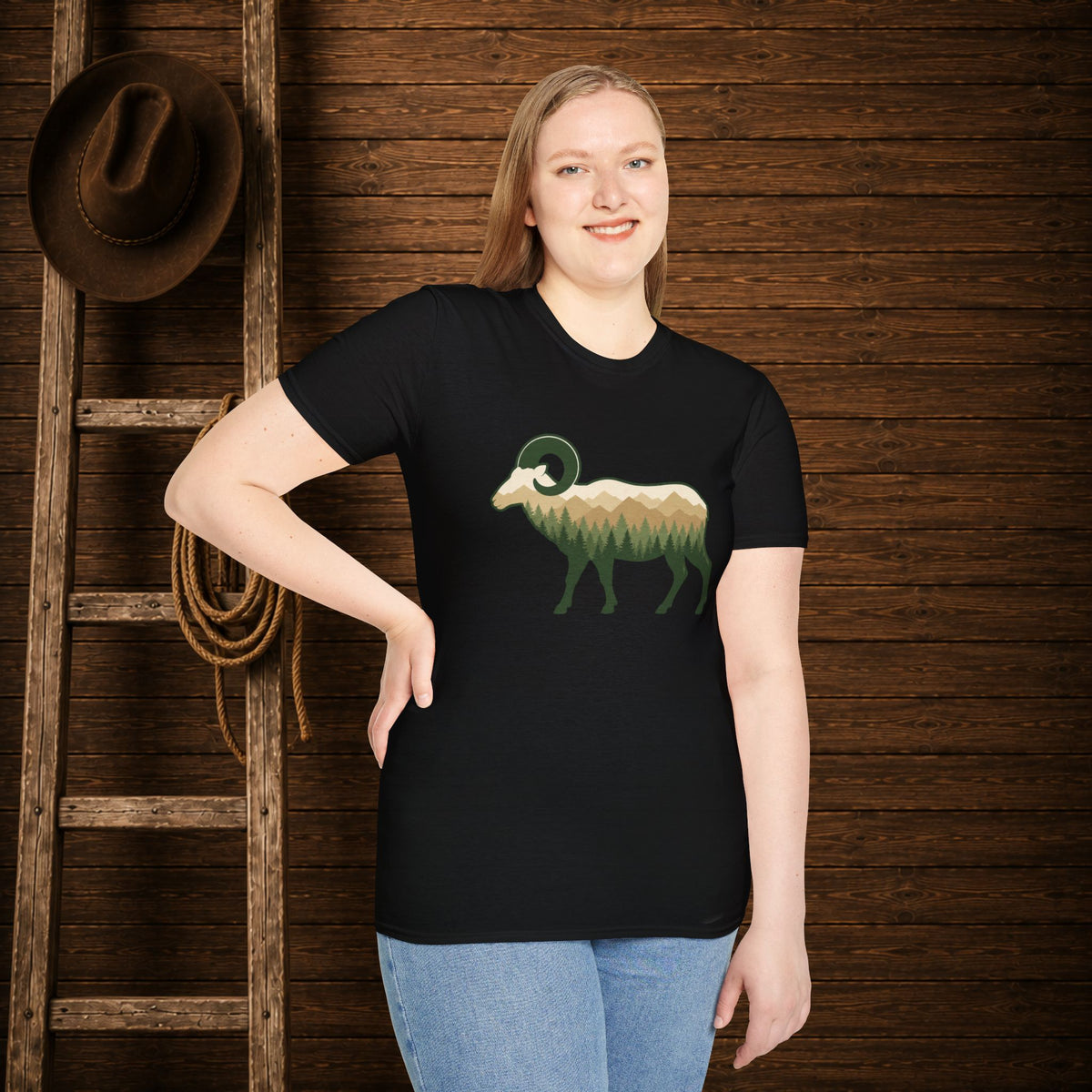 Wilderness Big Horn Sheep  Adult Size T-Shirt