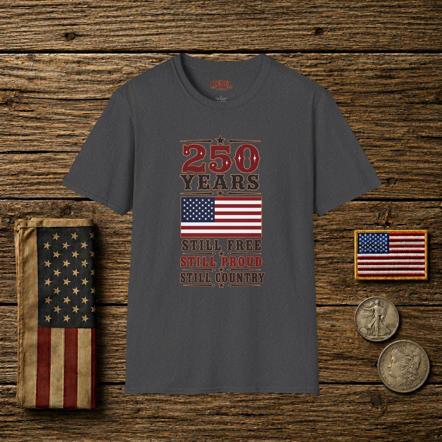 250 Years Free  Adult Size T-Shirt