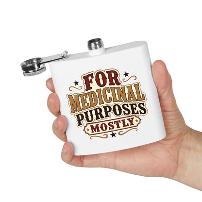 Medicinal Purposes   Stainless Steel Flask, 6oz