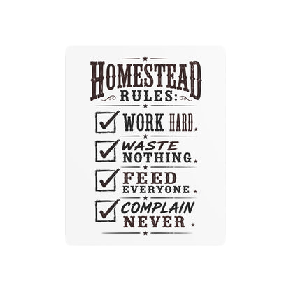 Homestead Rules  Metal Art Sign