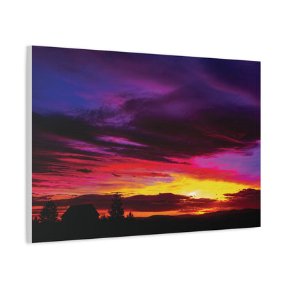 Farm Sunset Matte Canvas Art