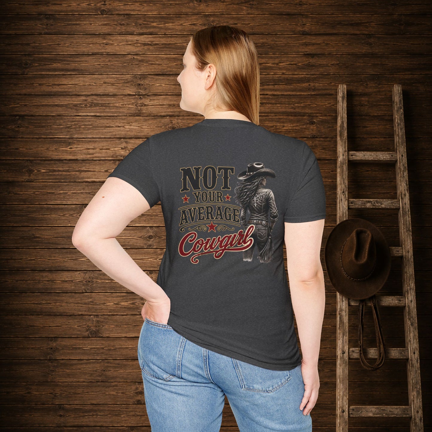 Not Your Average Cowgirl (Back)  Adult T-Shirt