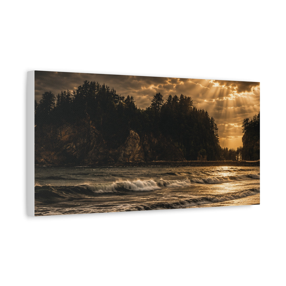 Coastal Cove Sunset  Matte Canvas Art