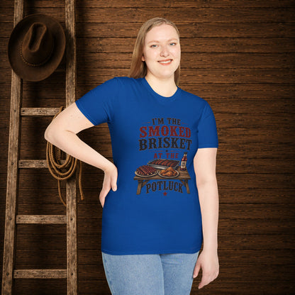 Smoked Brisket Potluck  Adult T-Shirt