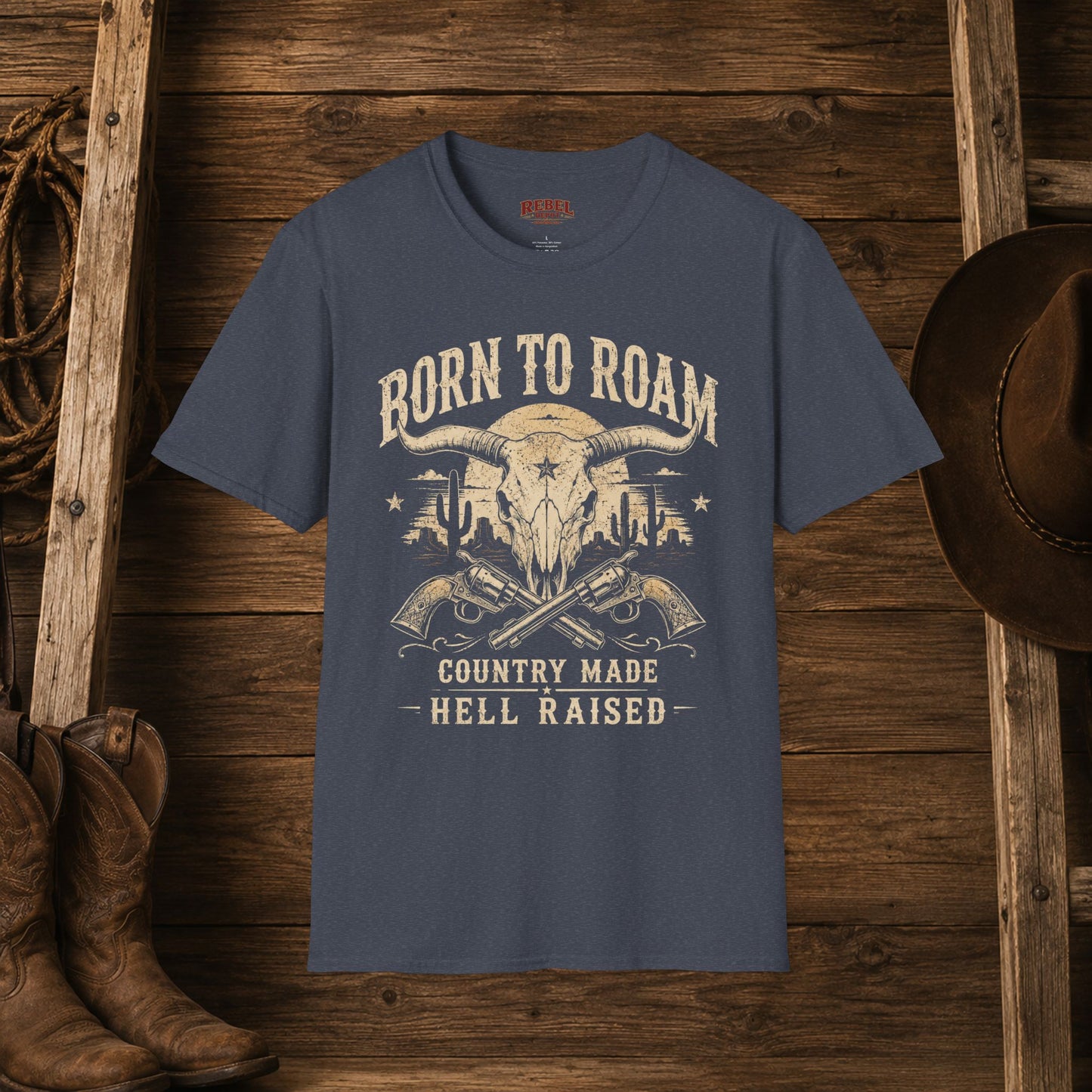 Born to Roam Cowboy  Adult T-Shirt