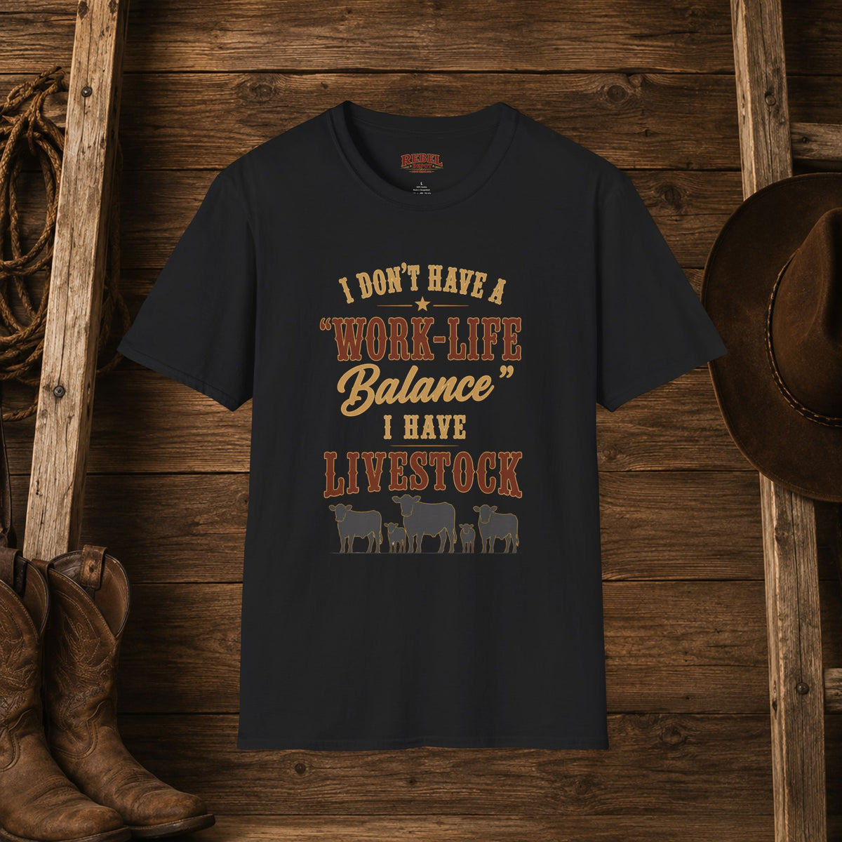 Livestock Work Life Balance   Adult Size T-Shirt