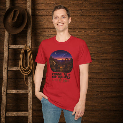 Fresh Air And Whiskey  Adult T-Shirt