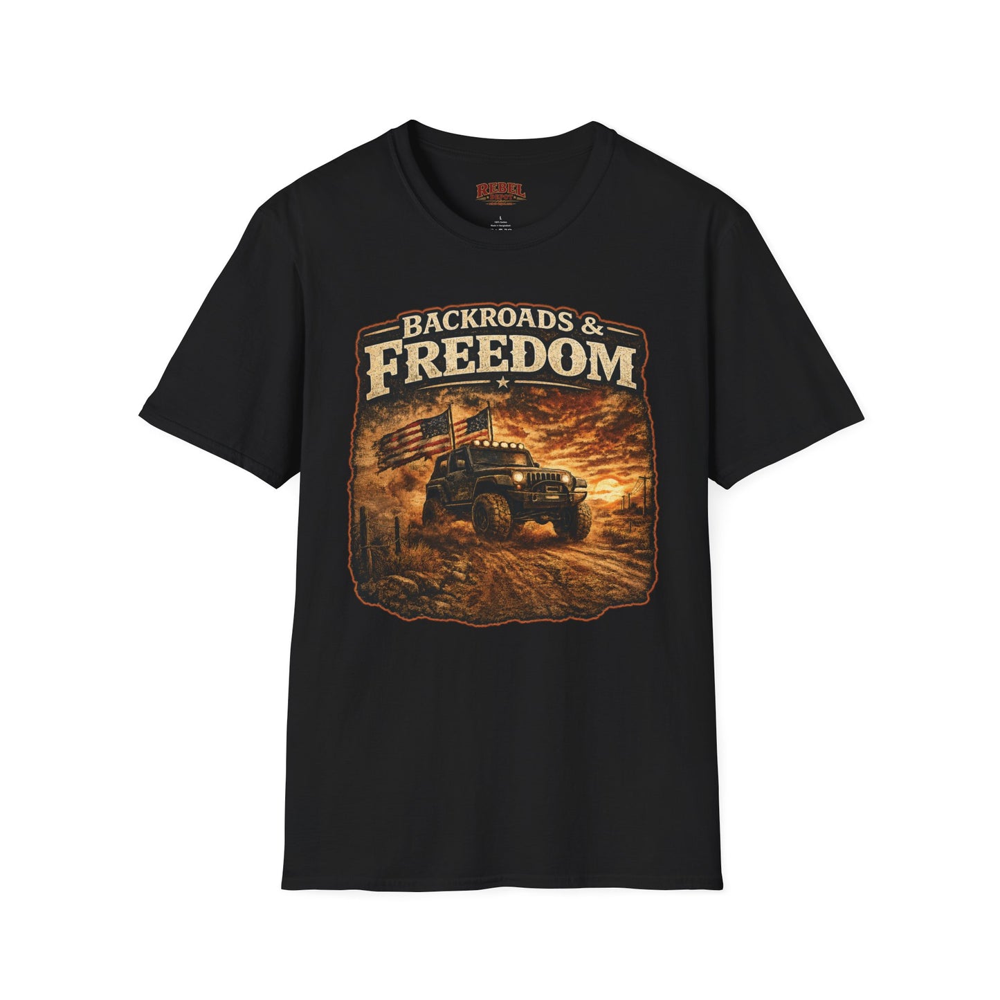 Backroads & Freedom  Adult Size T-Shirt