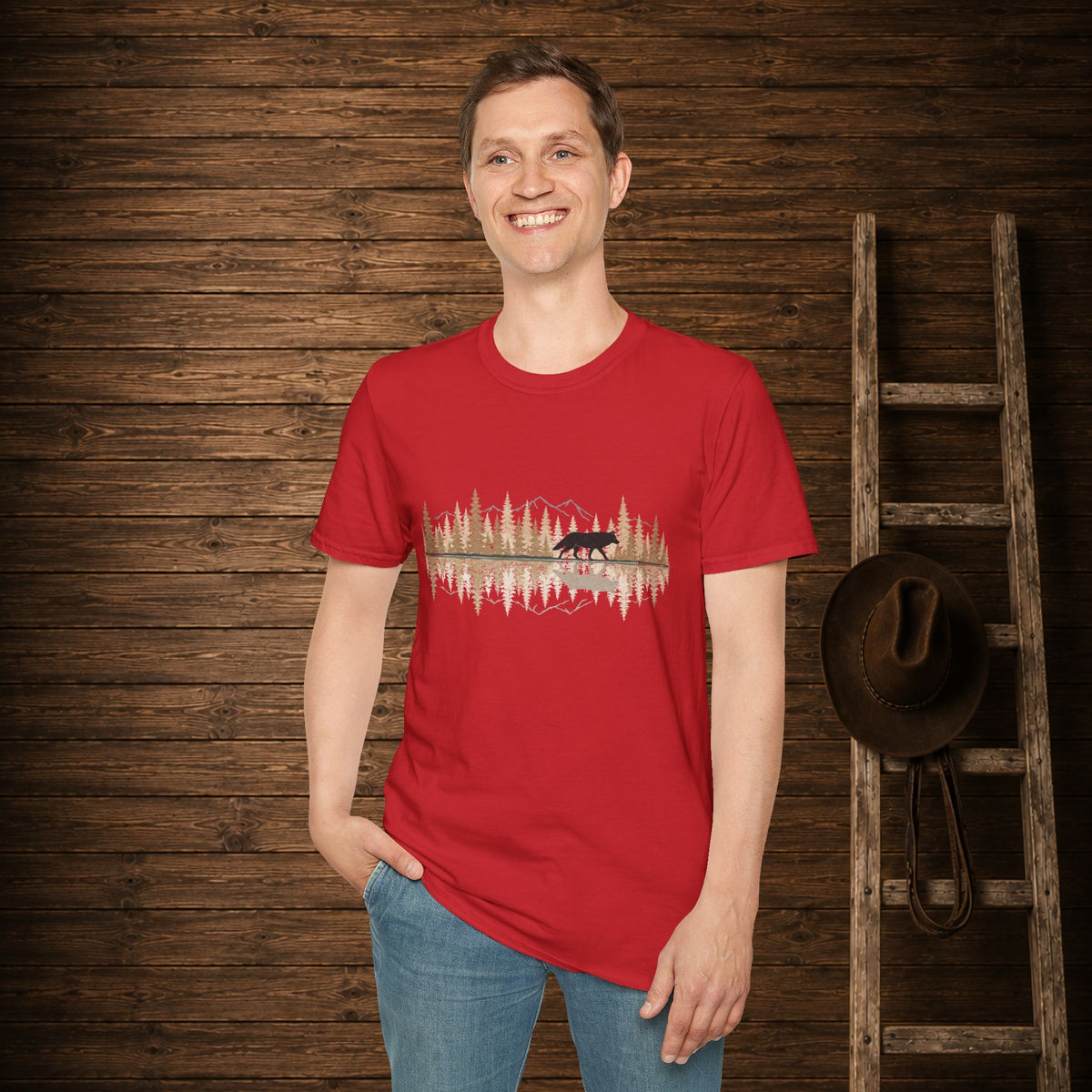 Wolf Reflection  Adult Size T-Shirt