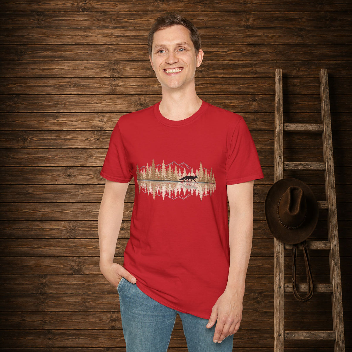 Fox Reflection   Adult Size T-Shirt