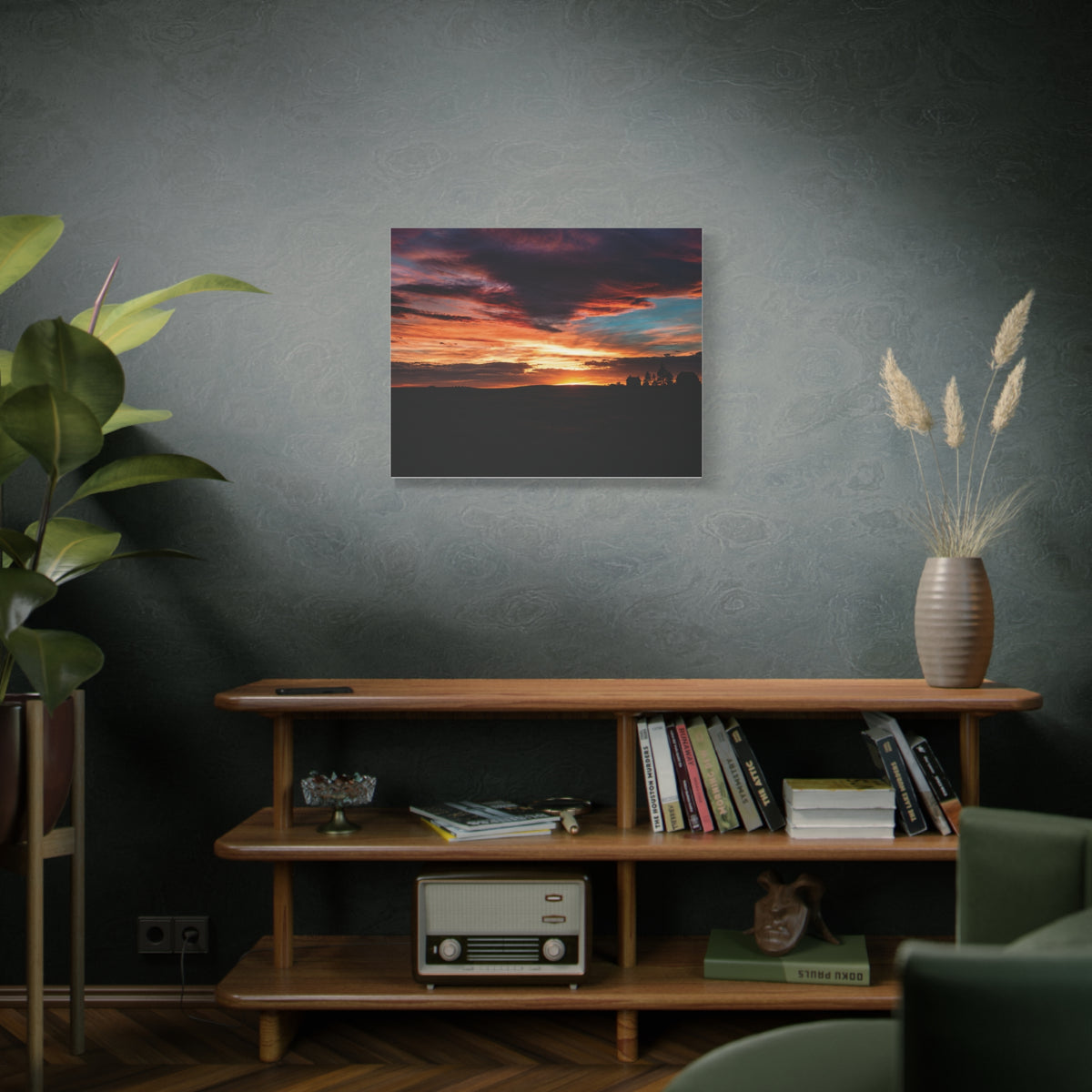 Country Homestead Sunset  Matte Canvas Art