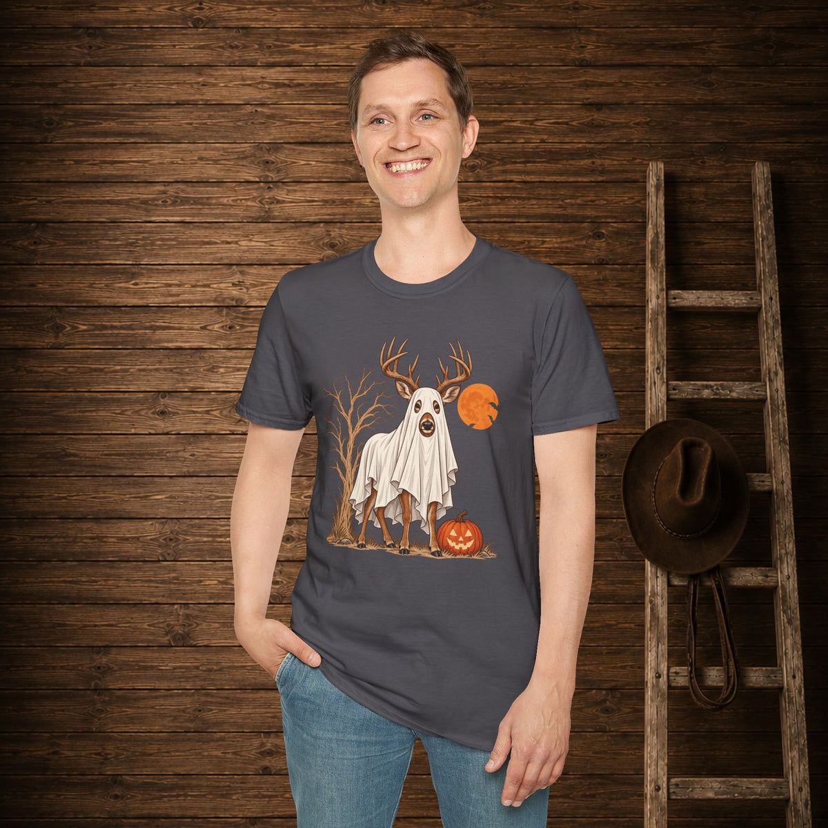 Patch Deer  Adult Size T-Shirt