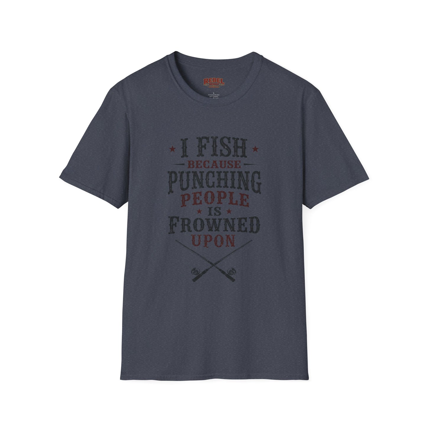 Fish Punching Frowned Upon  Adult Size T-Shirt
