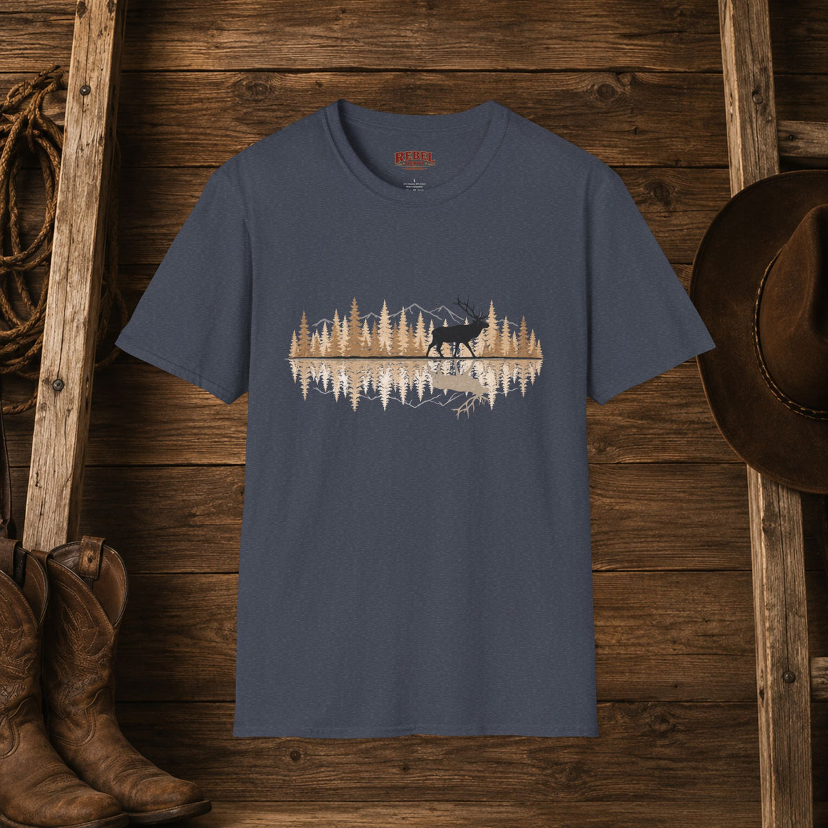 Elk Reflection   Adult Size T-Shirt
