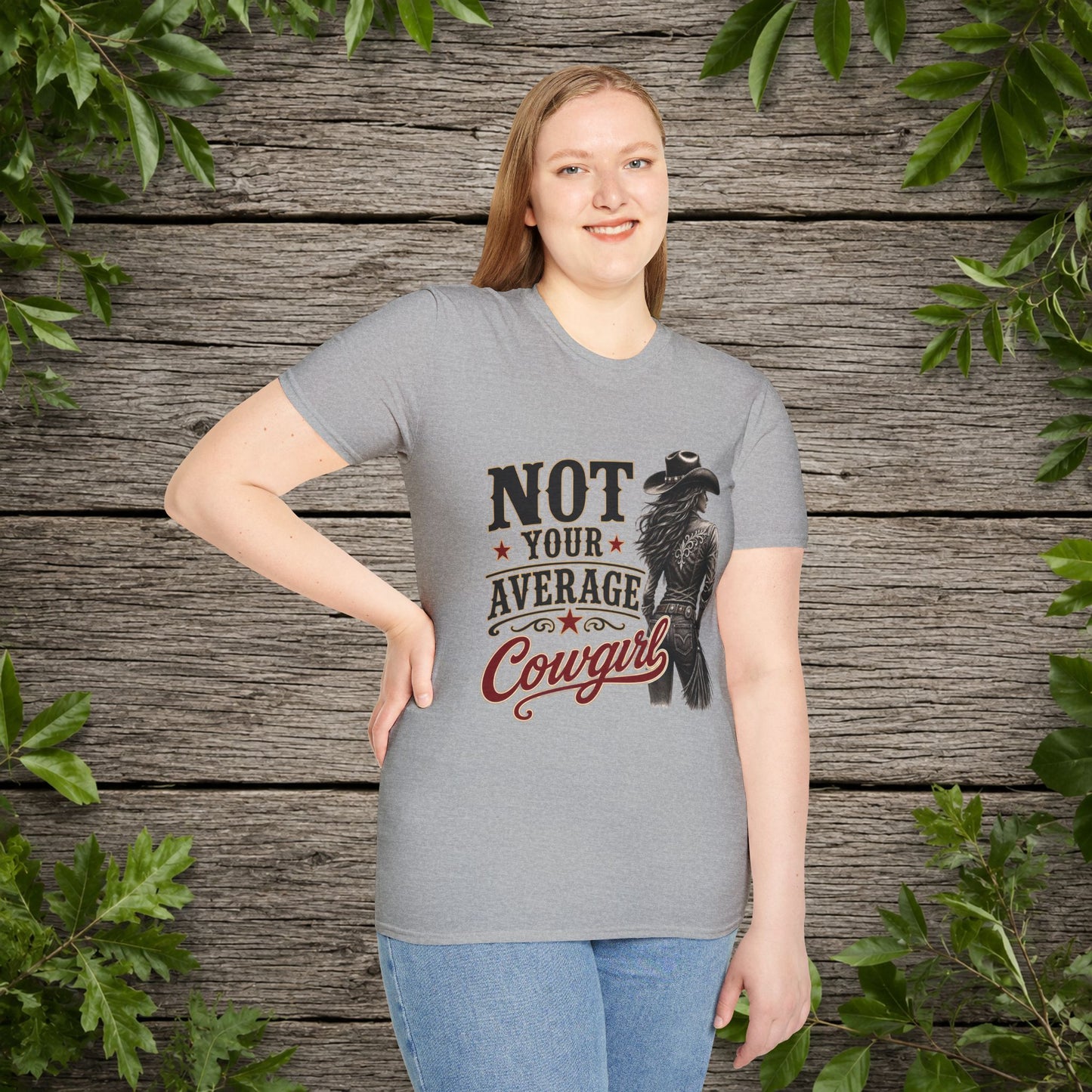 Not Average Cowgirl (Front)   Adult T-Shirt