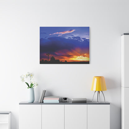 Windmill Sunset Matte Canvas Art