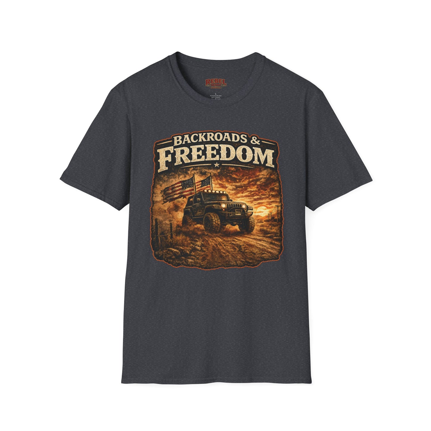 Backroads & Freedom  Adult Size T-Shirt