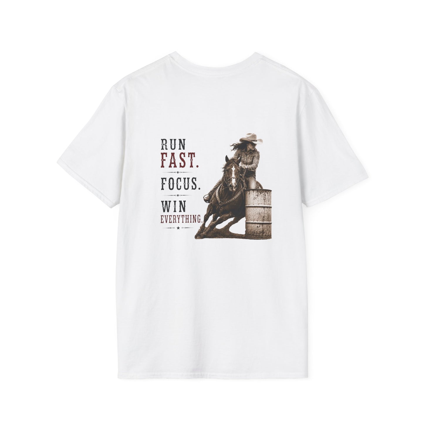 Run Focus Win Cowgirl  (Back) T-Shirt